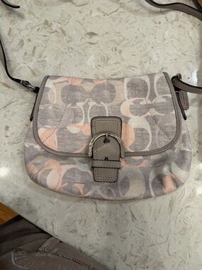 Coach Signature Small Crossbody Bag in Pink & Gray Y2K